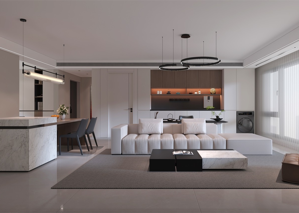 中恒央御143㎡ | 大橫廳+客餐一體+開放書房，他家這通透感絕了！